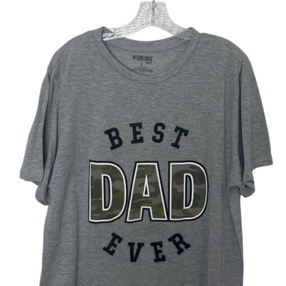 Mission Ridge Graphic Tshirt Mens Large Gray Best Dad Ever - Picture 3 of 6